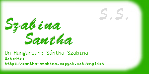 szabina santha business card